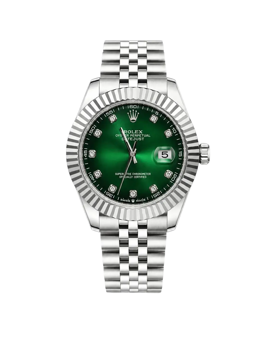 Men's RLX Silver With Green Dial Luxury-Style Watch